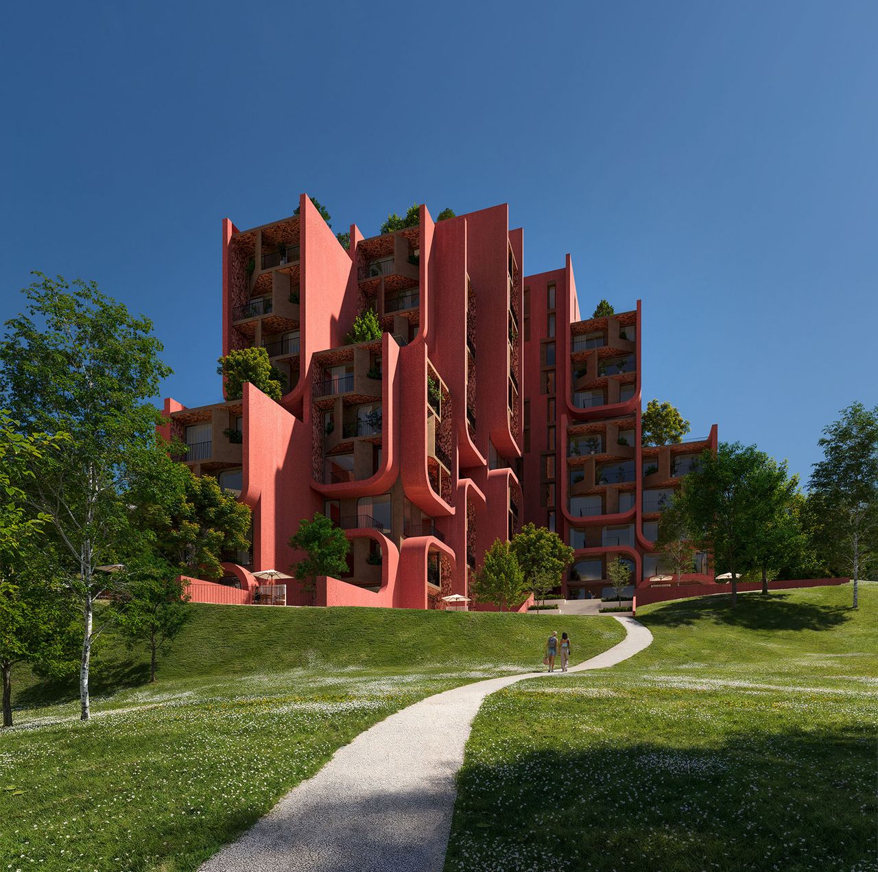 “巢穴”与“瀑布”社区综合体，阿尔巴尼亚 / Zaha Hadid Architects