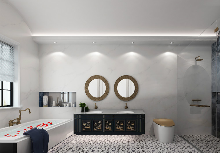 东方极简风格卫生间设计