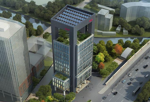 五建办公楼玻璃幕墙项目，上海/建筑