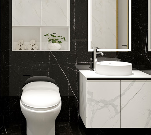 博洛尼卫浴定制 智能岩板环保卫生间收纳储物柜全屋空间定制歌帝梵 定制订金