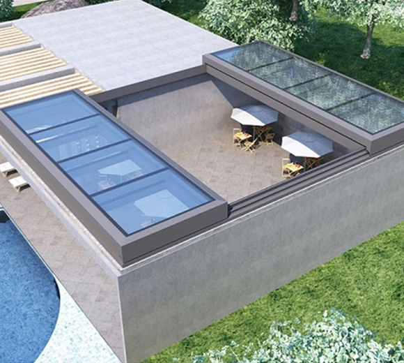 维盾铝合金天窗屋顶天窗楼顶采光天窗电动遥控定制大型平移天窗 大型平移天窗