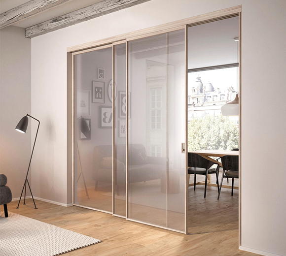 三联动推拉门现代简约阳台门室内门入户门厨房隔断门铝室内门定制
