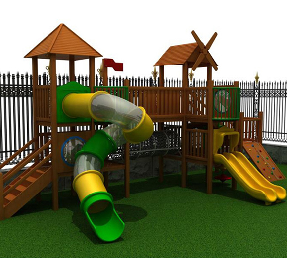 室外幼儿园设施游乐场设备大型儿童木质滑梯小区户外荡桥攀爬架墙