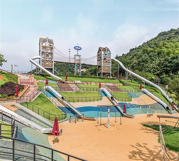 大型不锈钢滑梯定制户外儿童游乐场设备攀爬架攀岩墙组合游乐设施