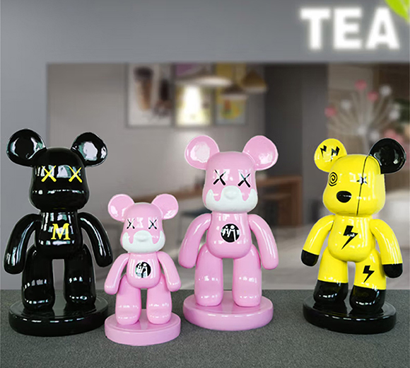 金福喜 户外暴力熊卡通玻璃钢雕塑模型摆件大号网红商场门口店铺美陈装饰