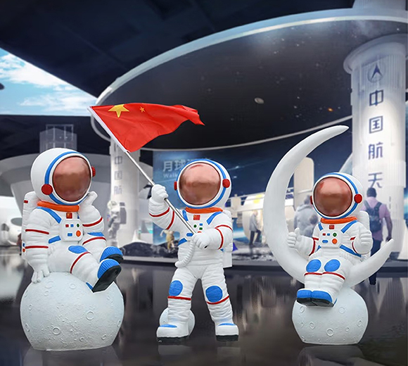 金福喜 户外太空宇航员人物玻璃钢雕塑航天科技展厅馆园林景观装饰品摆件