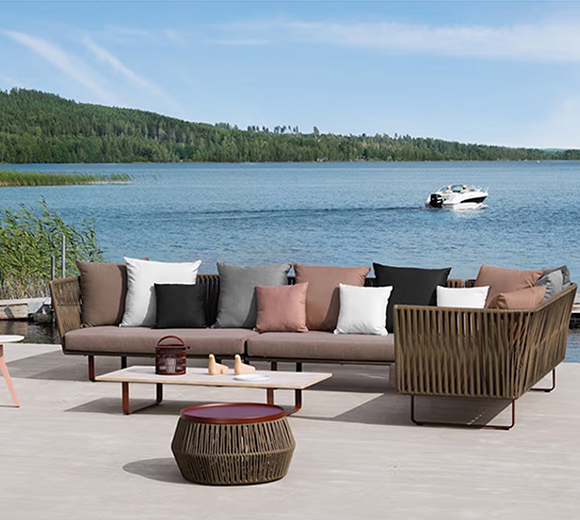 北欧户外沙发露天花园庭院双人藤椅室外休闲阳台藤编单人沙发组合 库勒沙发九件套【7张双人沙发+2张长桌】 组合