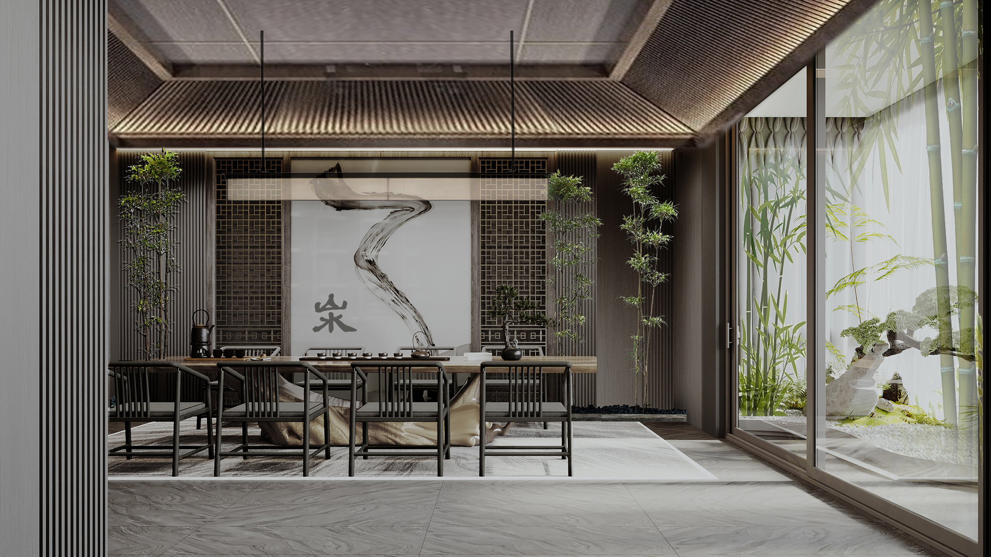 山西昔阳裕丰热力有限公司办公室与会所项目公共区域空间概念设计,山西/室内