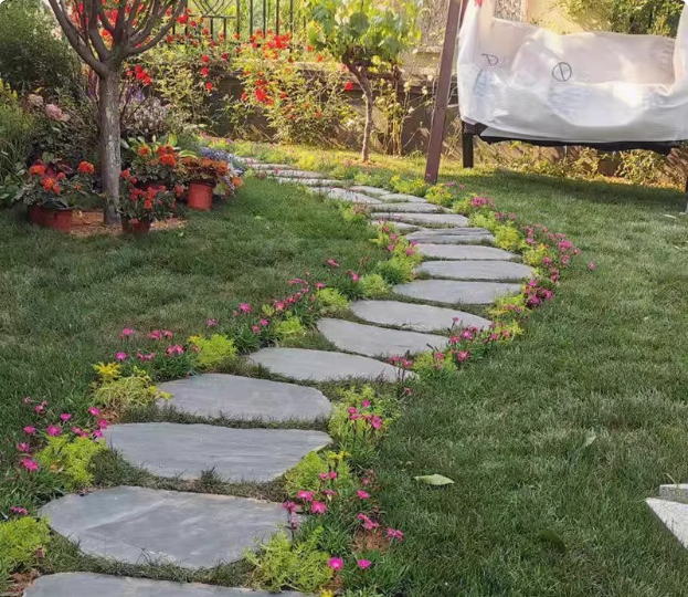 青石板花园草坪汀步石庭院脚踏石公园户外铺路地砖院子踏步垫脚石