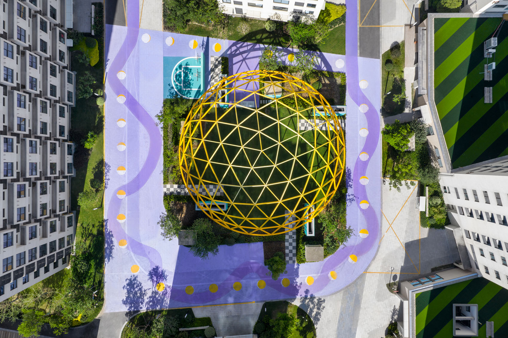 超级月亮 + 地核绿洲——上海阡集•创社区景观更新 / BAM百安木